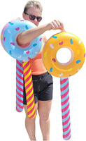 4 JUMBO ~ Inflatable Donut Lollipop Wonka CANDYLAND Inflate Pool Float Party Toy