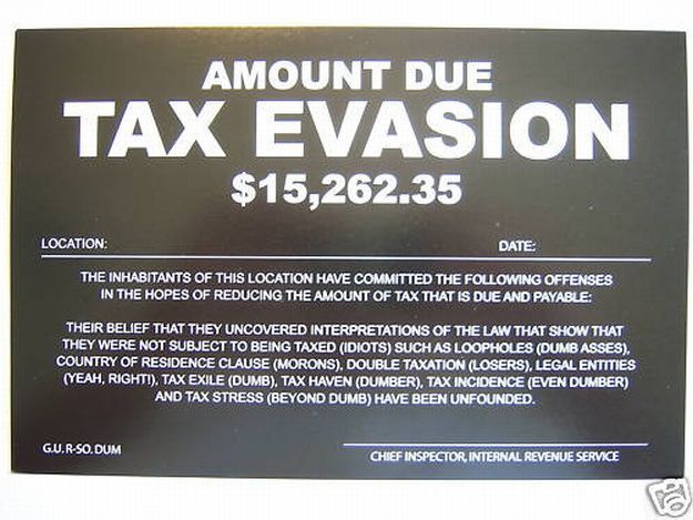 Humiliating Prank Sign - TAX EVASION