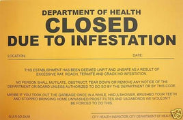 Humiliating Prank Sign - CLOSED - DUE TO INFESTATION