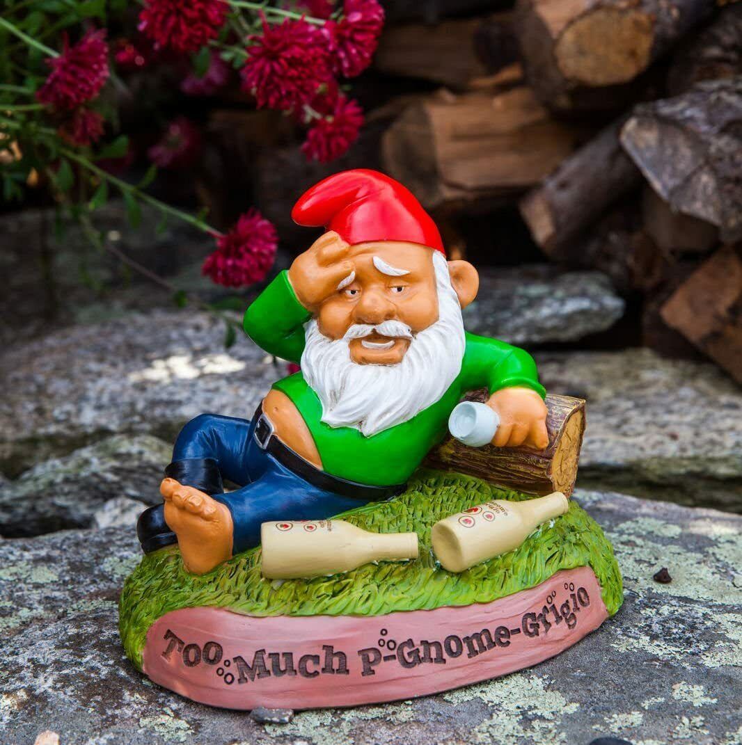 The Hungover Drunk Garden Gnome - Funny Outdoor Statue - BigMouth Inc