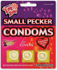 Paquete de 3 CONDONES SMALL PECKER WILLY - Mini Tiny GaG Broma Regalo divertido Fiesta de gallina