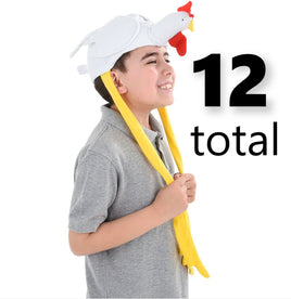 12 chapeaux de poulet – accessoire de costume comique – masque amusant pour fête