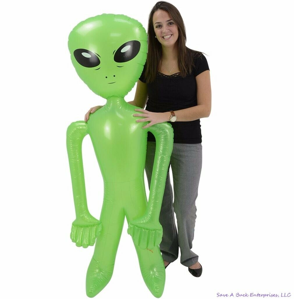 Énorme gonflable extraterrestre vert de 72 pouces, accessoire gonflable de 6 pieds, cadeau de fête d'anniversaire