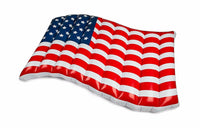 BigMouth Inc - Balsa flotante inflable para piscina con bandera estadounidense ondeante de EE. UU. De 5 pies