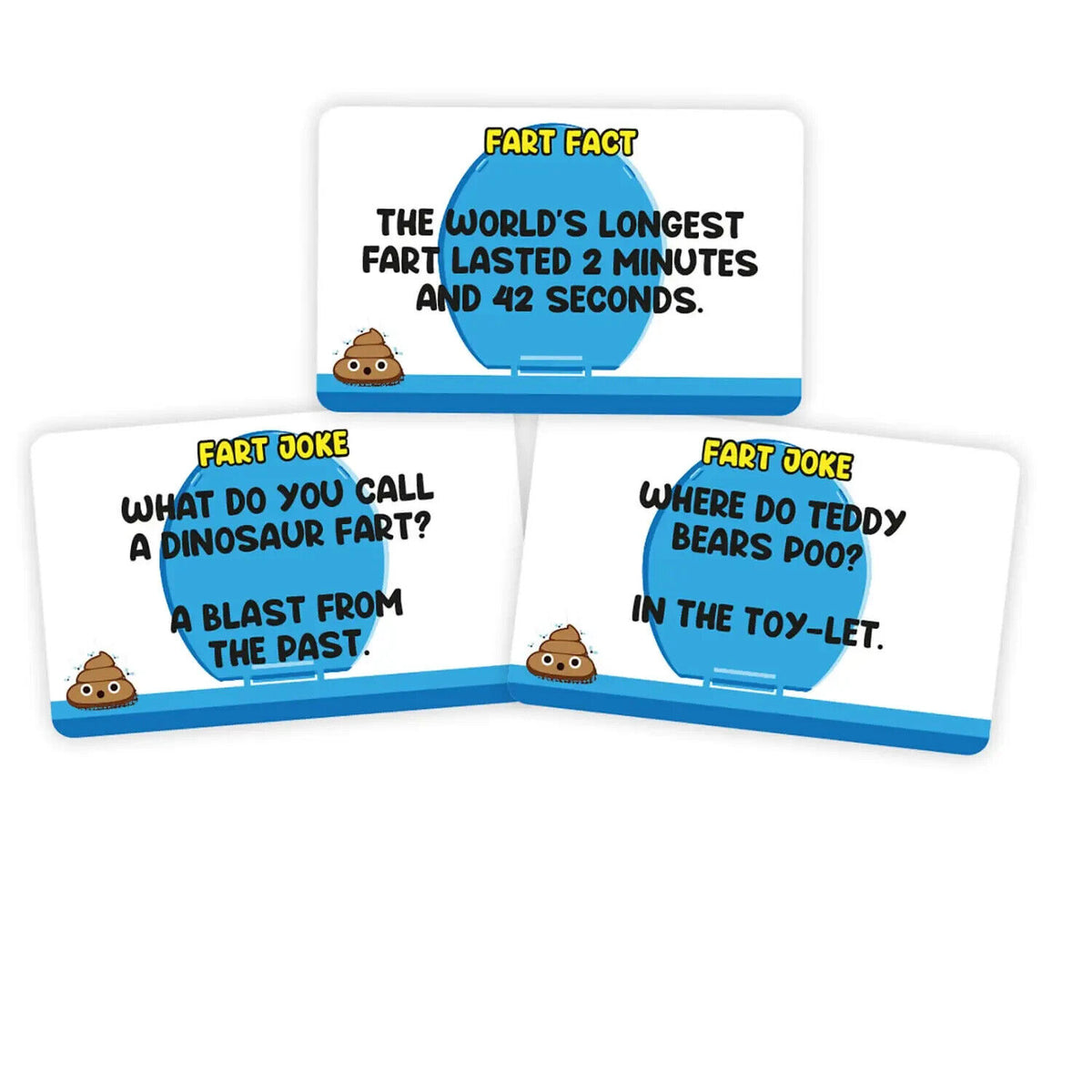 100 Fartastic Facts &amp; Jokes Trivia Playing Cards - Juego de juguete Fart Poop Turd Gag