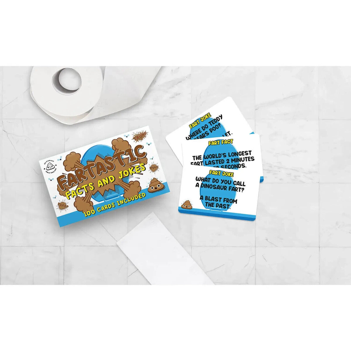 100 cartes à jouer Fartastic Facts &amp; Jokes Trivia - Fart Poop Turd Gag Toy Game