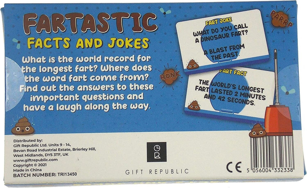 100 cartes à jouer Fartastic Facts &amp; Jokes Trivia - Fart Poop Turd Gag Toy Game