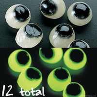 12 HALLOWEEN Party Favors Prize Pinata Glow In The Dark STICKY EYES Eyeballs