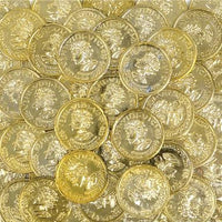 144 pièces d'or en plastique, coffre au trésor de pirate, argent fictif, cadeaux de fête d'anniversaire