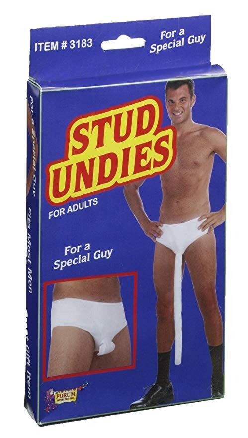 STUD UNDIES UNDERWEAR Calzoncillos blancos colgados Despedida de soltera para hombres largos - Broma GaG para adultos