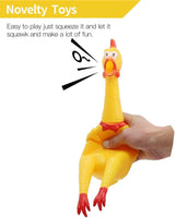 COMBO SET of 2 - RUBBER CHICKENS - SQUEAK Sound Squeeze Screaming Dog Child Toy