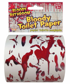 Rollo de papel higiénico SANGRIENTO - Fiesta de Halloween Baño Sangre GaG Broma Terror Broma