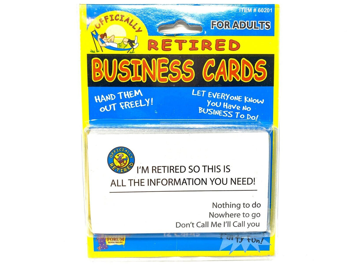 12pk Retirement Retired Business Cards - Over The Hill - Funny GaG Joke Gift