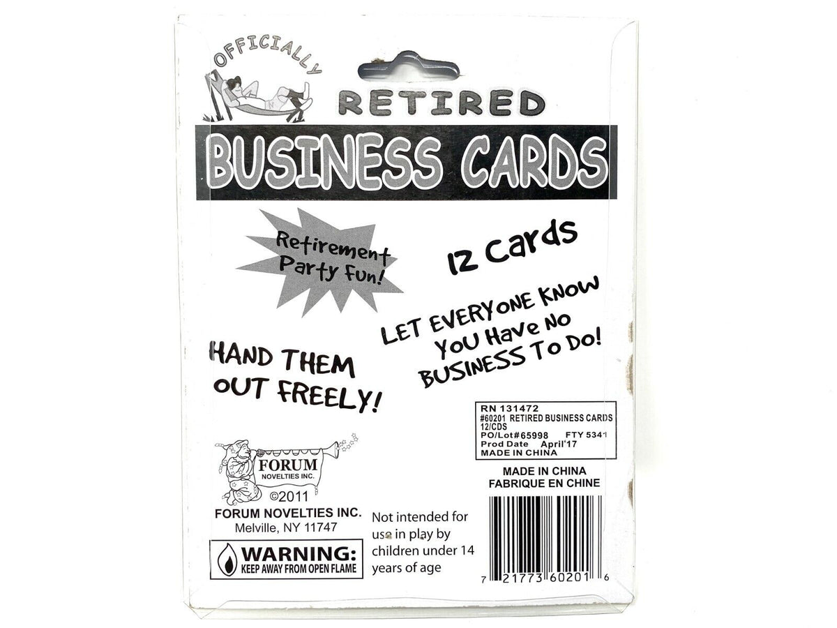 12pk Cartes de visite pour retraités - Over The Hill - Funny GaG Joke Gift