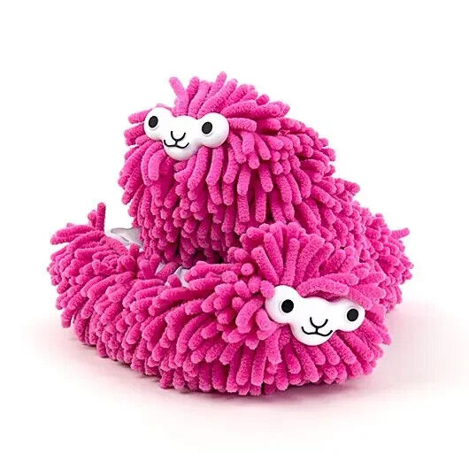 Pink Llama Cleaning Slippers - Cute Soft & Fuzzy Gift - One size fits all