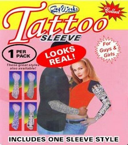 12 TATTOO T Shirt Sleeve Temporary Tattoo Nylon Sleeves Halloween Party Costume