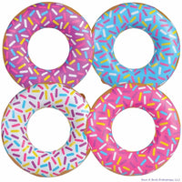 4 Assorted 32" Sprinkle Donut Inflatable Pool Party Decoration Float Blow Up