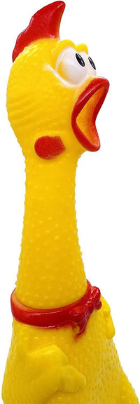 4 LARGE COLOR 16" RUBBER CHICKEN SQUEAK Screaming Sound Squeeze Dog Toy Novelty