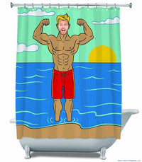 MUSCLE BUFF MAN - Rideau de douche Funny Gag "Fill in Face" - BigMouth Inc.