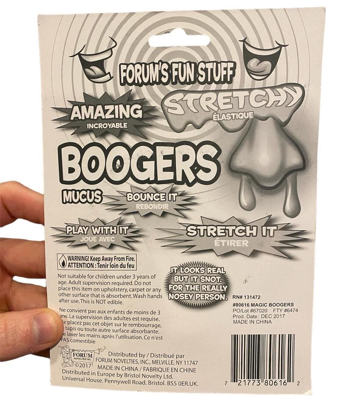 STRETCHY BOOGERS - Mucus Play Slime Nasty Gross Snots - Gag Prank Joke Toy Gift