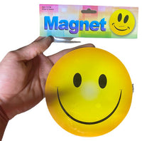 12 HAPPY SMILE FACE  Car Magnets Fridge Party Favor Large 5 1/2 Inch (1 dz)