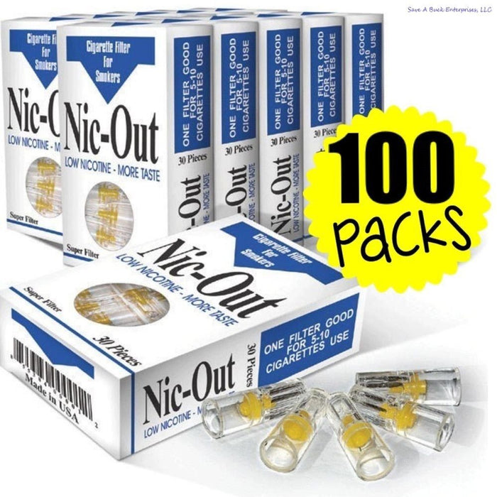 100 PAQUETES Portafiltros desechables para fumar cigarrillos Nic Out - AL POR MAYOR