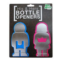 Paquete de 2 piezas privadas para él y para ella ~ Divertidos abridores de botellas de cerveza - Big Mouth Toys