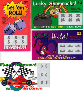 10 faux billets de loto farces – Ensemble de blagues maléfiques de loterie drôle