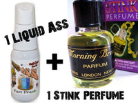 1 LIQUID ASS SPRAY TOP  &  1 STINK PERFUME BOTTLE - Combo Prank Gag Set