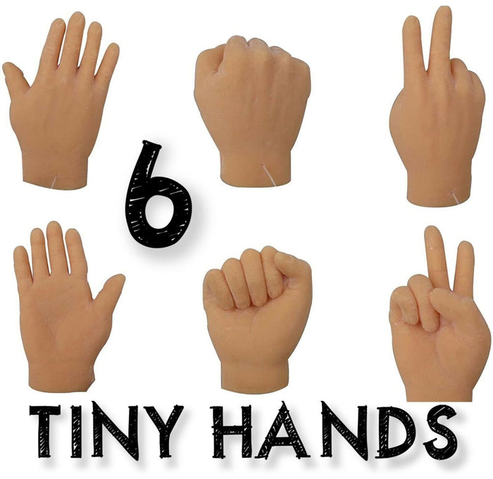 6 Tiny Hand Finger Trick Realista Soft Puppet Mini GaG - Piedra Papel Tijera Juguete