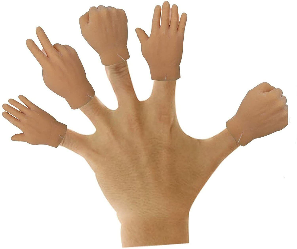 6 Tiny Hand Finger Trick Realista Soft Puppet Mini GaG - Piedra Papel Tijera Juguete