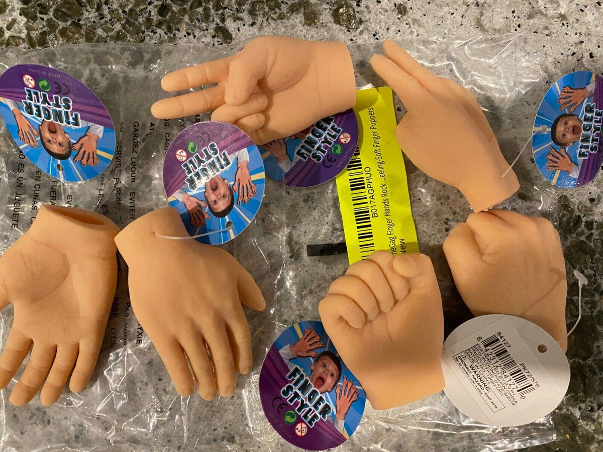 6 Tiny Hand Finger Trick Realista Soft Puppet Mini GaG - Piedra Papel Tijera Juguete