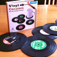 6pk Music Vinyl Record Cup Coaster Glass Drink Holder Place Mat Tableware Home