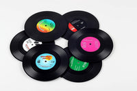 Posavasos con forma de disco de vinilo para música, posavasos de cristal para bebidas, mantel individual, vajilla para el hogar, 6 unidades