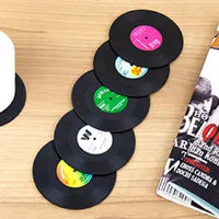 6pk Music Vinyl Record Cup Coaster Glass Drink Holder Place Mat Tableware Home