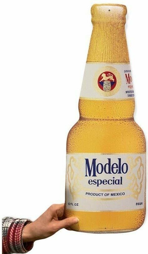 Modelo Especial Metal Tin Beer Bottle Bar Pub Sign 21” X 8”  Garage Mancave Room