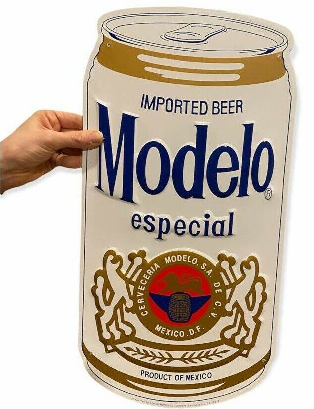 Modelo Especial Metal Tin Beer Can Bar Pub Sign 20" X 10" Garage Mancave Room