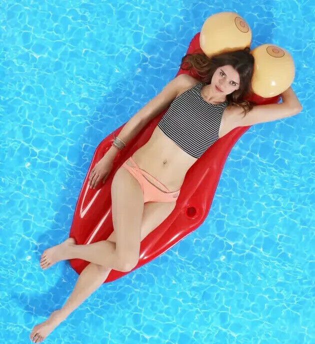 Giant Boobies Pool Float Beer Cup Holders 4.5 FEET Boob Swimming Raft GaG