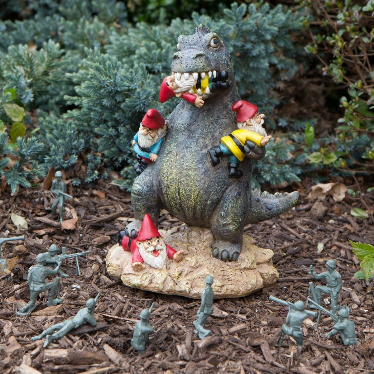 BigMouth Inc.  The Great Massacre Garden Gnome T-Rex -  Outdoor Statue Sculpture