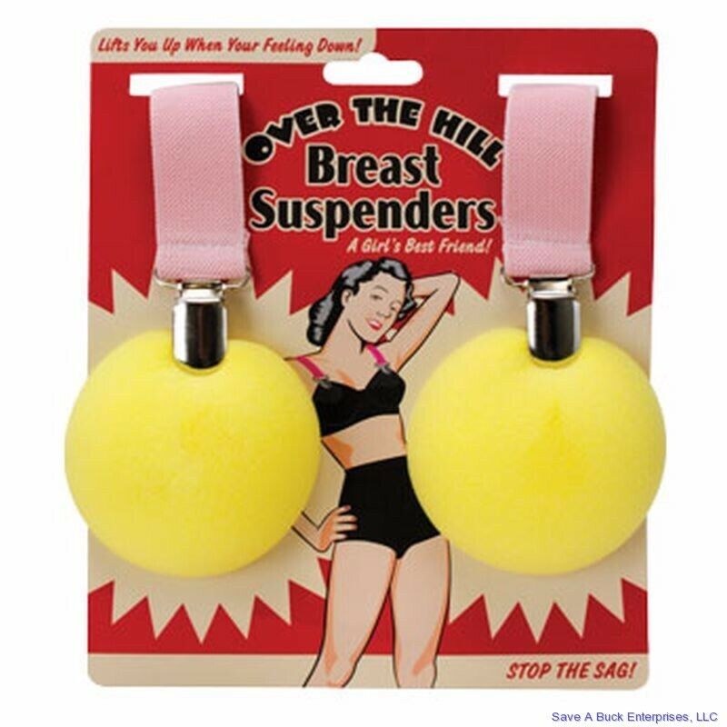 ULTIMATE FEMALE GAG SET - Breast Suspenders + 1 Grow Boobies + 1 Trash Sleeve