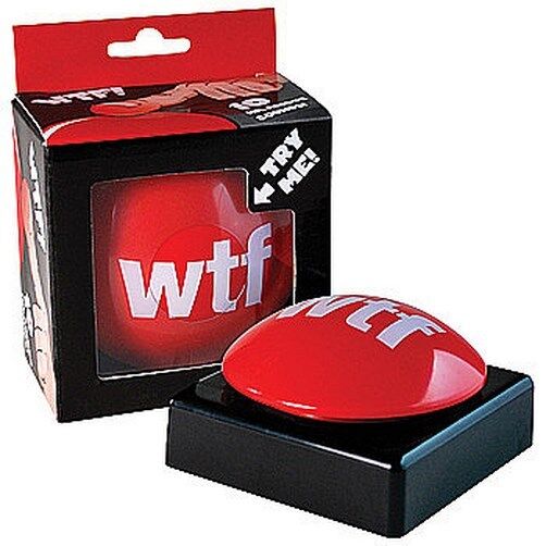 WTF What the F*%k Red Slam Button - Joke Gag Gift Funny Prank Nouveauté - 10 sons