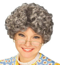 Yo maman cheveux gris perruque bouclés grand-mère grand-père adulte Costume accessoire accessoire