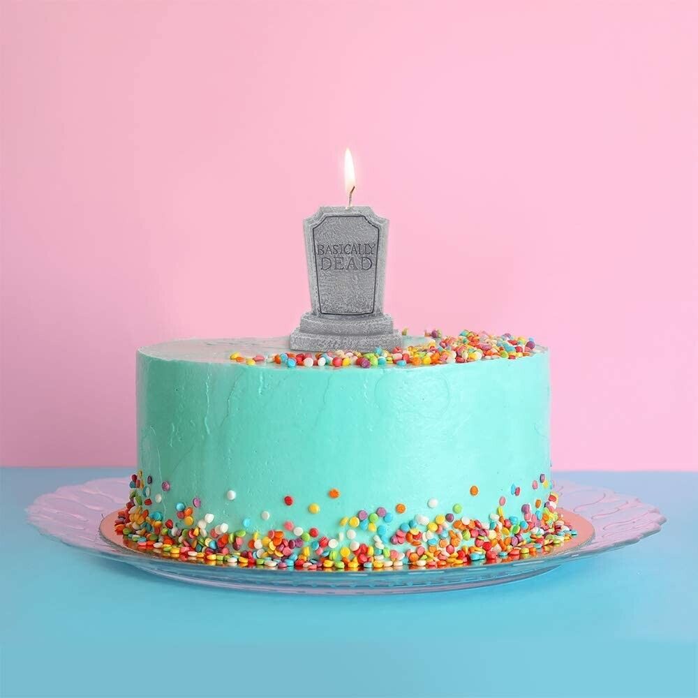 Basically Dead Birthday Candle - Funny Gag Prank Joke Cake Topper Over the Hill