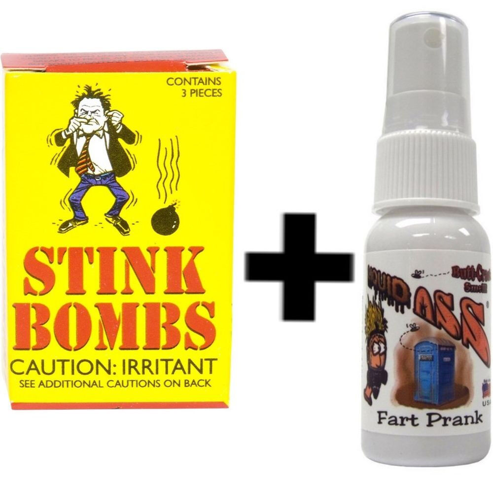 1 LIQUID ASS ®  SPRAY BOTTLE  + 3 GLASS STINK BOMBS