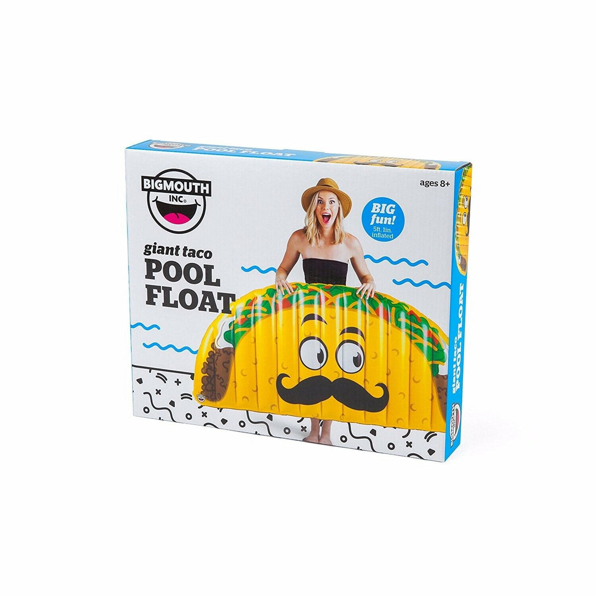 BigMouth Inc - Tubo inflable para balsa flotante de verano para piscina inflable GIANT TACO