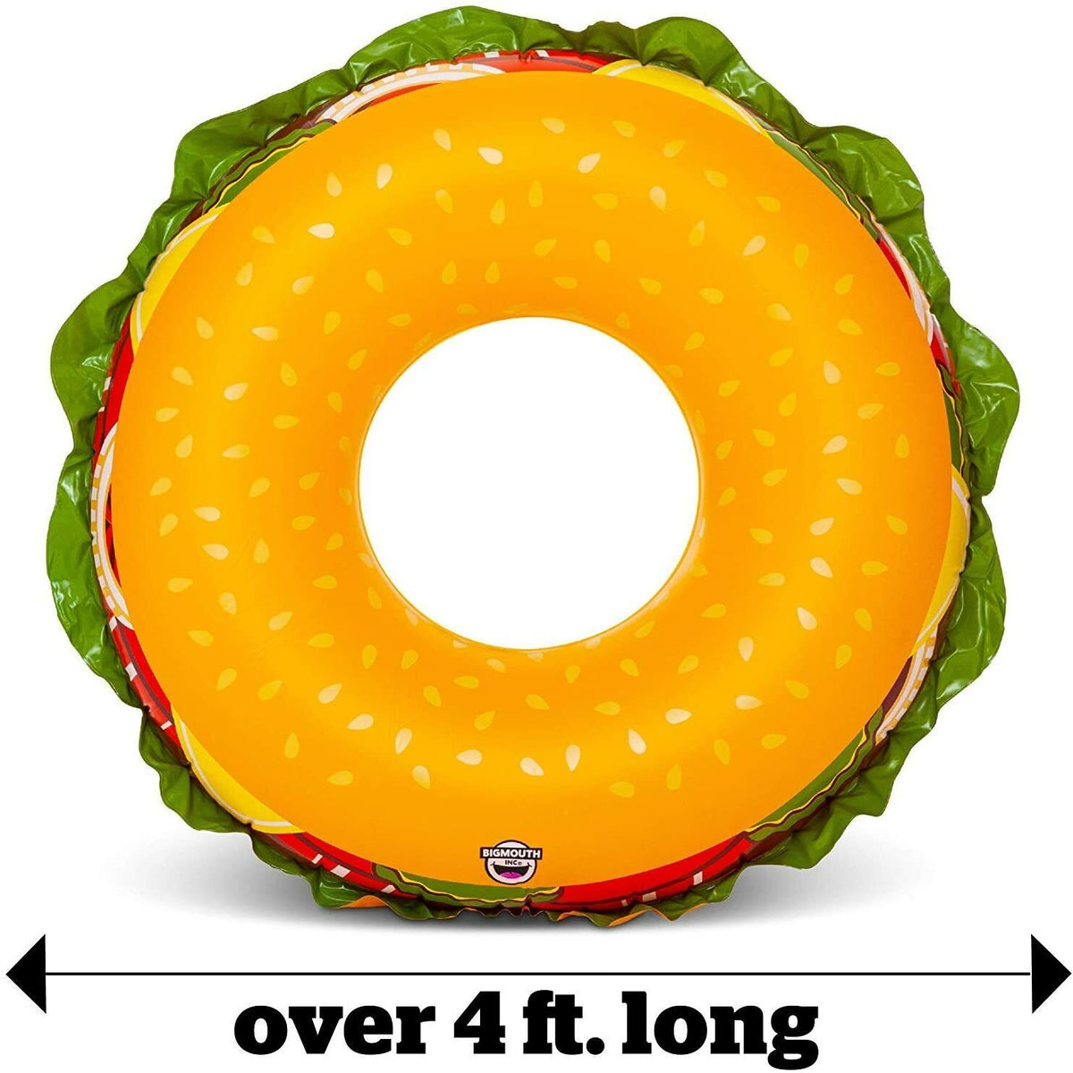 THE CHEESEBURGER Pool Float Tube - Inflatable Swimming Vinyl Raft - BigMouth Inc