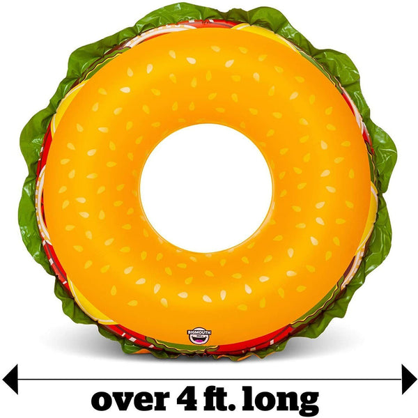 THE CHEESEBURGER Pool Float Tube - Inflatable Swimming Vinyl Raft - BigMouth Inc