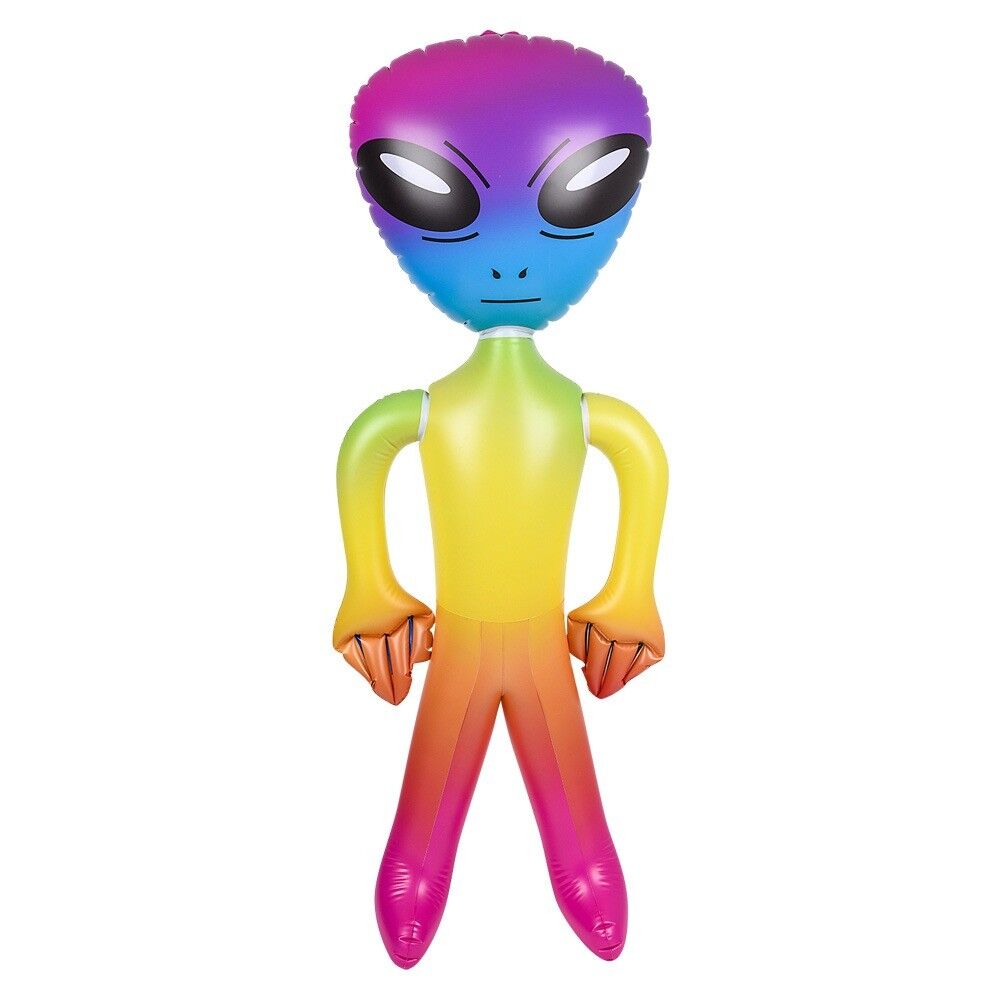 63 "GÉANT ARC-EN-CIEL ALIEN GONFLABLE GONFLABLE - UFO Prop Toy Gag Joke