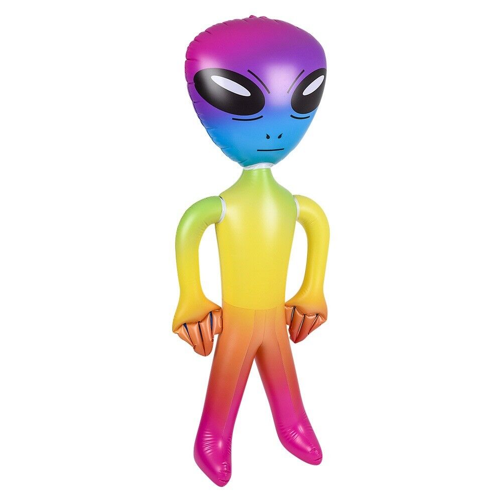 63 "GÉANT ARC-EN-CIEL ALIEN GONFLABLE GONFLABLE - UFO Prop Toy Gag Joke