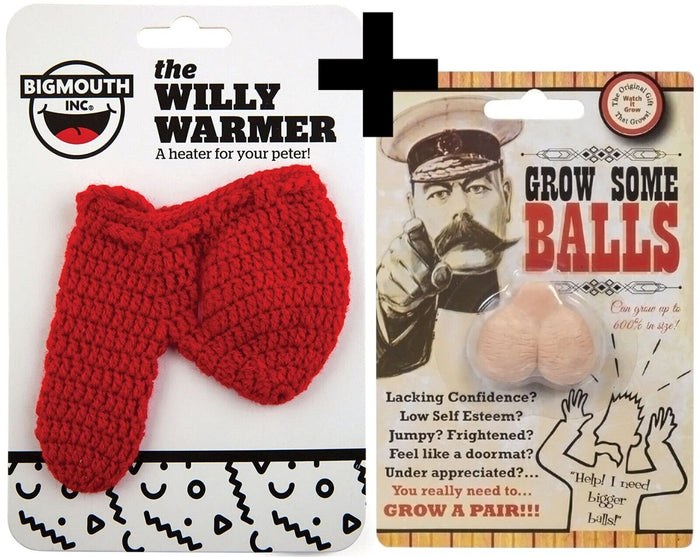 1 Willy Warmer "Calentador para tu Peter" + 1 Grow A Pair of Balls - GaG COMBO SET